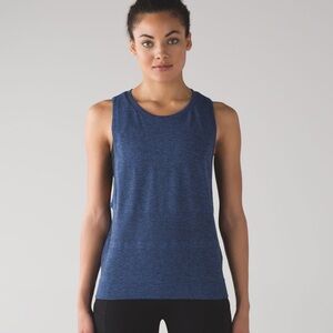 lululemon athletica Women's Muscle Tee - Blue and Black